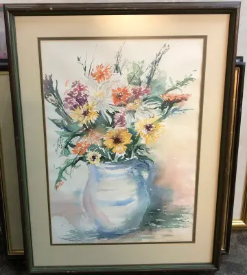 Custom hand painted framed image