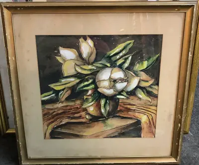 Custom hand painted framed image