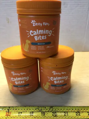 3 tubs 90 chews each calming bites exp:2/26