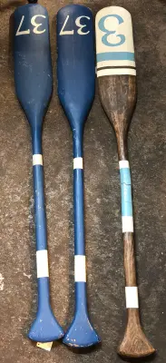 3pc wooden paddle wall decor one broken on handle