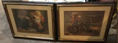 2pc set framed children images