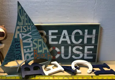 3pc Beach inspired wooden decor