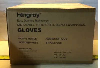 Box of Vinyl power free gloves size medium