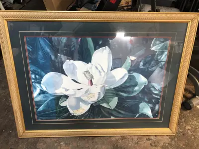 Large framed image image wrinkled
