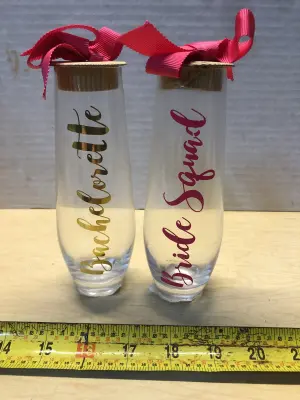 Bachelorette and bride squad wine flutes