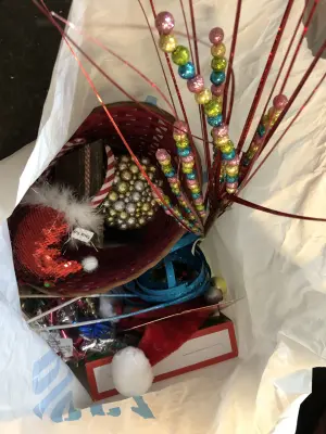 Bag of holiday decor