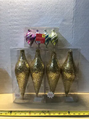 3 boxes of Christmas ornaments