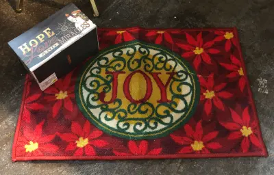 Christmas door mat and box