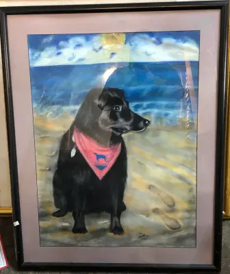 Framed image of a dog