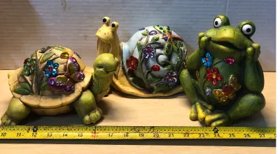 3pc garden jeweled animal decor