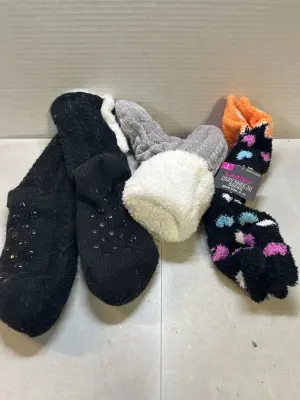 3 fuzzy socks/ slippers
