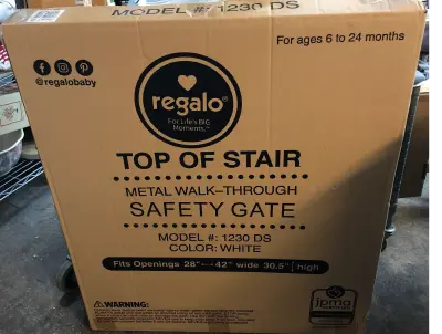 Top of the stair metal walk thru safety gate 28”-42” wide 30.5” high