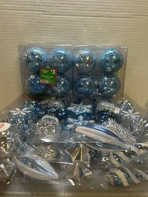 blue ornaments lot