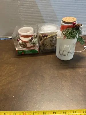 2ct christmas decor candles , Christmas decor jar