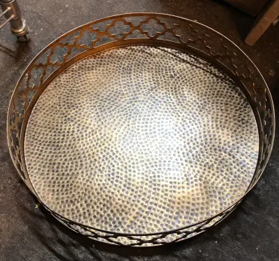 Golden metal tray