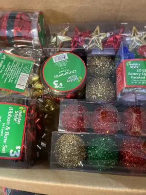 box of lot christmas decor