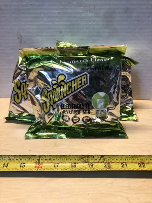 4 bags 23.83oz sqwincher electrolyte beverage mix lemon lime