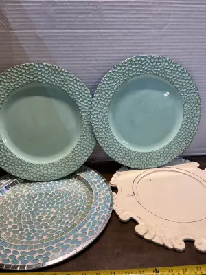 2ct decorative charging trays
