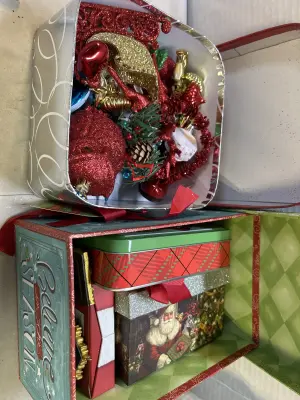 2 boxes with christmas supply
