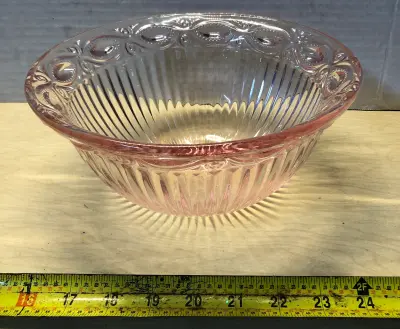 Pink glass bowl
