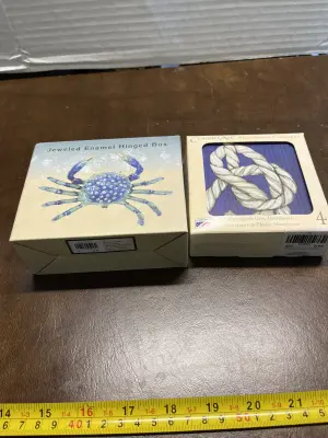 coasters,  jeweled hinged box