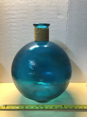 Blue ball vase