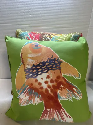 2ct outdoor throw pillows