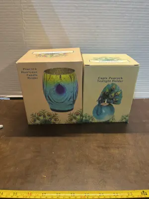 Peacock tea light/candle holder