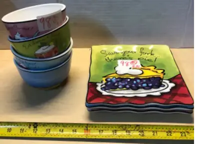 4pc bowl 3pc plate set