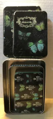 3pc metal tins with lids