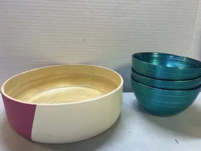 decorative bowl and set of 3 bowls