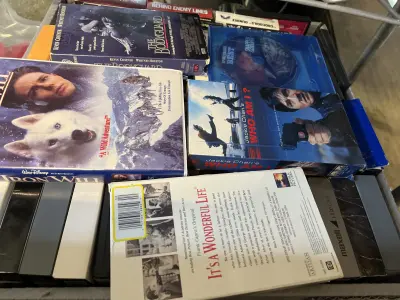 crate of books/VCH tapes