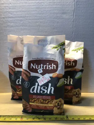 3 bags 3.75lb nutrish dish dog food exp:5/24/26