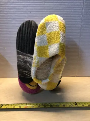 3 pairs house slippers size large 9-10