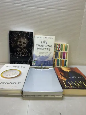 5 books and clipboard