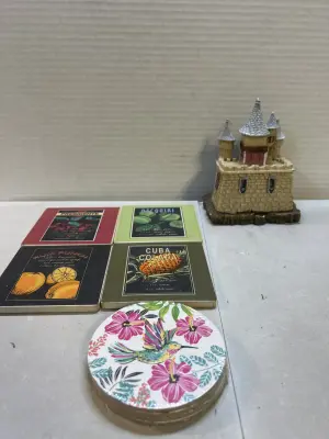 Castle has small chip, coasters