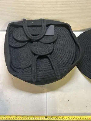 6 coasters, placemats, napkin, rings, and holder