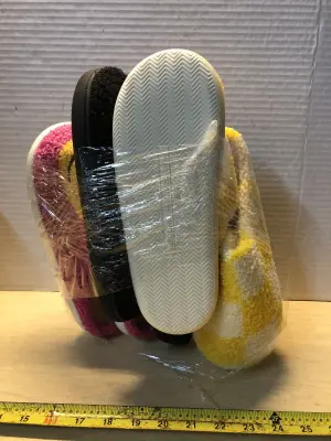 3 pairs size medium 7-8 house slippers
