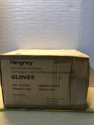 Box of size medium vinyl powder free gloves