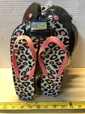 6 pairs size medium 7-8 flip flops