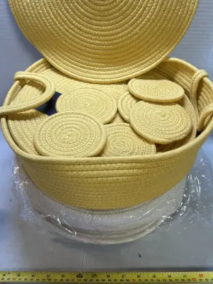2 sets of 6 placemats, coasters, and napkin rings