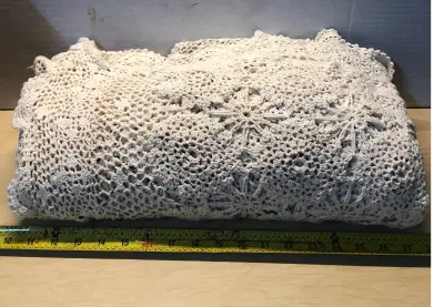 Large vintage handmade crochet lace table cloth