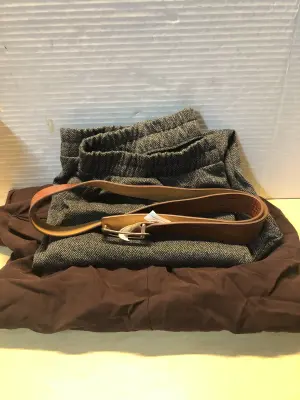 Xl size belt , size 17R wide leg pants, size large pants
