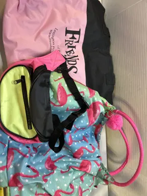 2 tote bags and a fanny pack