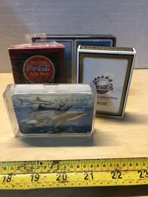 4 decks of unique playing cards