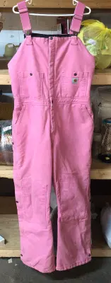 Pink women’s carhartt overalls size 14x30