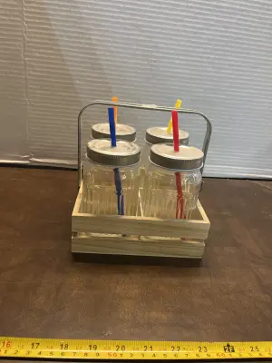 4ct glass jar cups
