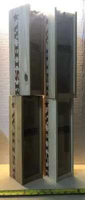 4pc wooden bottle boxes