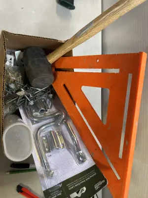 gate latch, measurement tool, rubber mallet and more