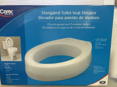 Carex elongated elevated toilet seat